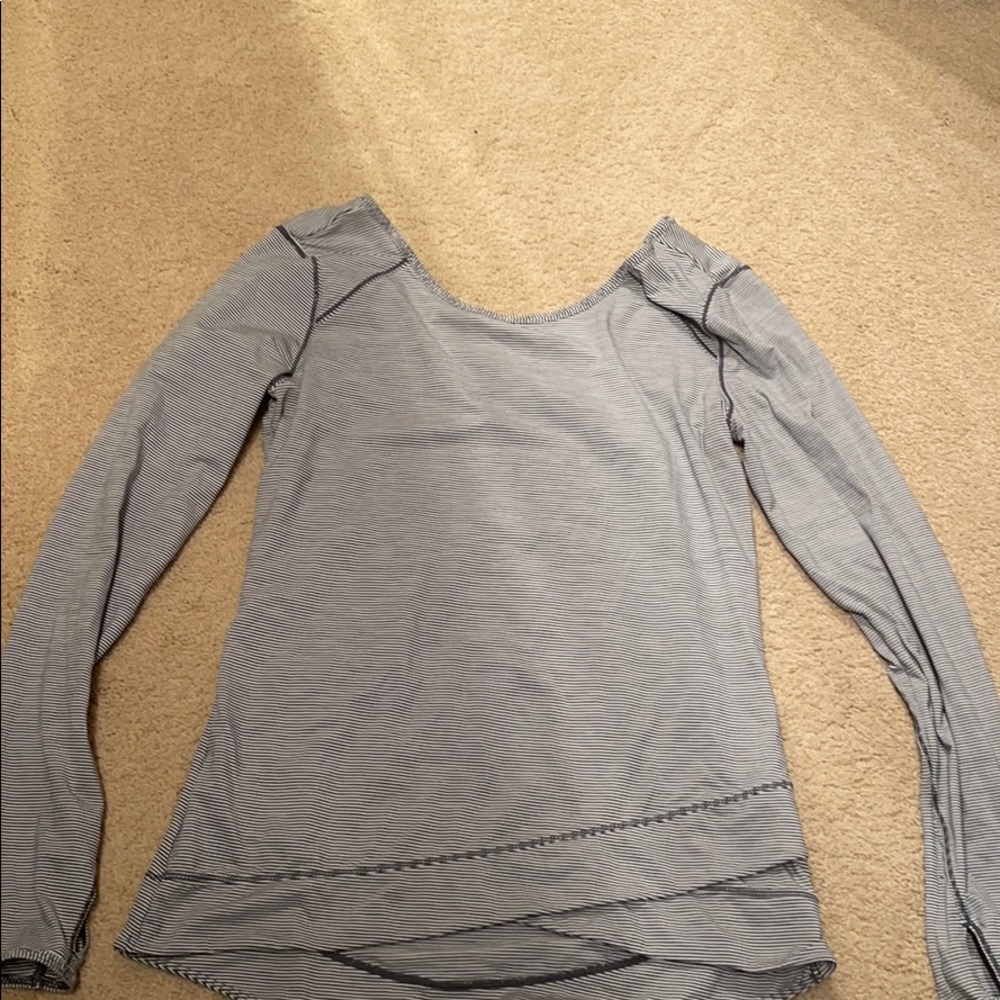 Zella grey striped shirt